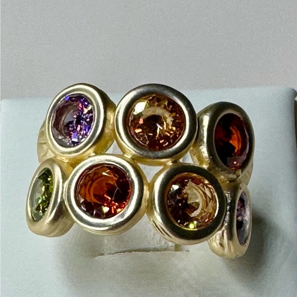 DOUBLE STRAND MULTIPLE COLOR CZ STONE BEZEL SET - Picture 3 of 6